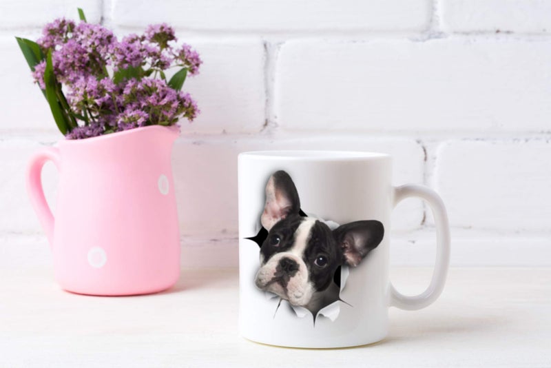 Winston Bear Winston & Bear Black & White French Bulldog Mug - Ceramic Funny Frenchie Coffee Mug Gift For Dog Lovers - Cute Novelty Frenchie Themed Cup for Dog Mom and Dad (15oz) - Image 5